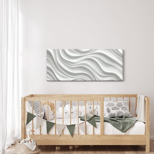 Kép - 3D fehér hullámok (120x50 cm)