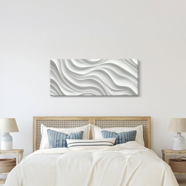 Kép - 3D fehér hullámok (120x50 cm)