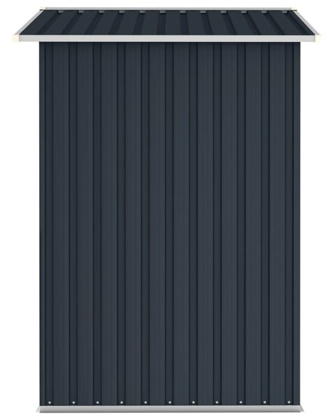 Antracitszürke horganyzott acél kerti fészer 205 x 129 x 183 cm