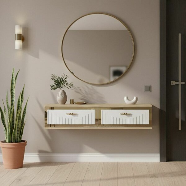 Hanah Home Dresser Sapphire Oak White Gold Tuna 120 - Sapphire Oak, White, Gold
