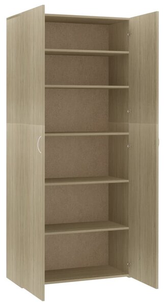 Sonoma tölgy színű szerelt fa cipőszekrény 80 x 35,5 x 180 cm