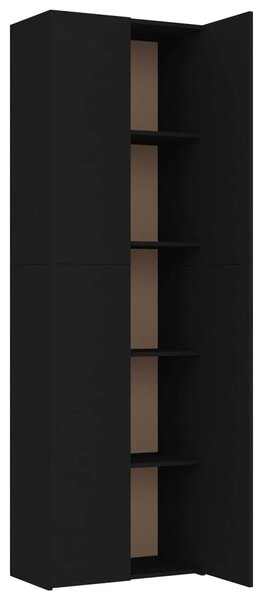 Fekete szerelt fa irodaszekrény 60 x 32 x 190 cm