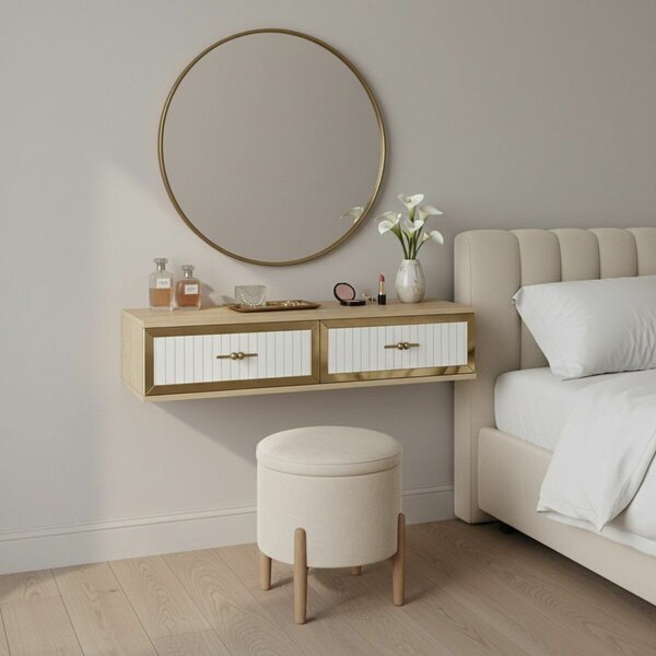 Hanah Home Dresser Sapphire Oak White Gold Tuna 120 - Sapphire Oak, White, Gold