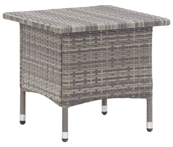 Szürke polyrattan teázóasztal 50 x 50 x 47 cm