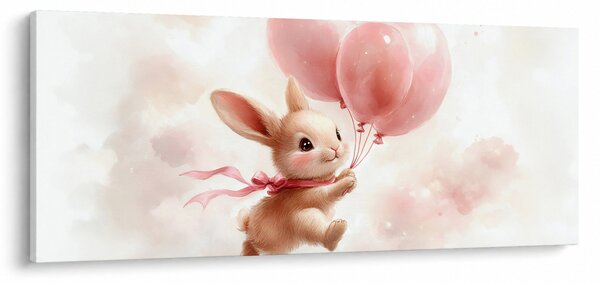 Kép - Nyuszi léggömbökkel (120x50 cm)