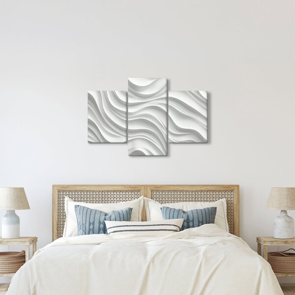 Kép - 3D fehér hullámok (90x60 cm)