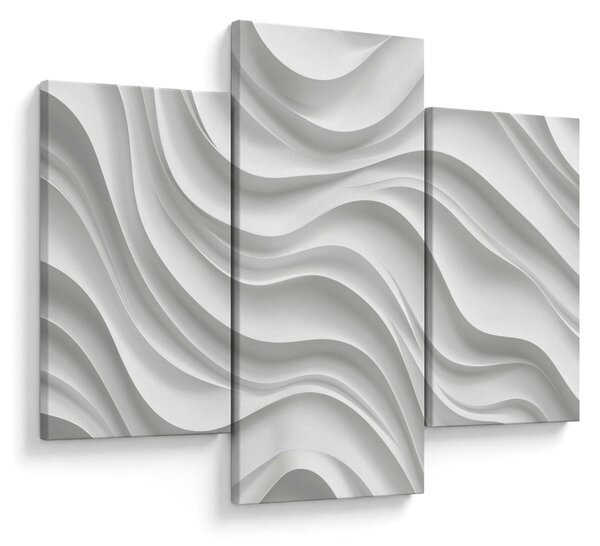 Kép - 3D fehér hullámok (90x60 cm)