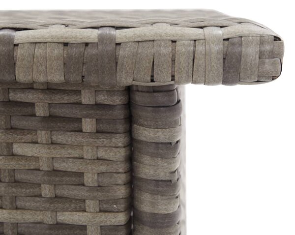 Szürke polyrattan teázóasztal 50 x 50 x 47 cm