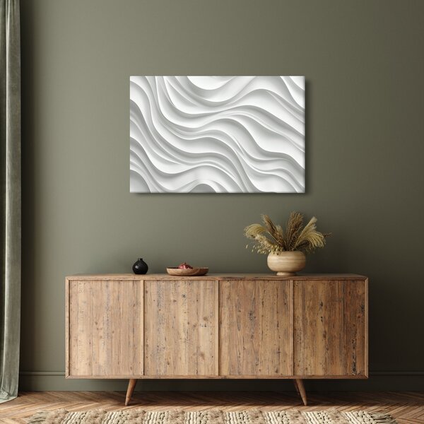 Kép - 3D fehér hullámok (90x60 cm)