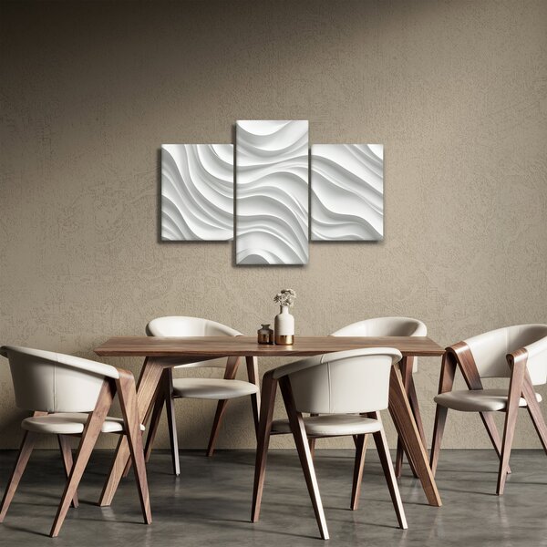 Kép - 3D fehér hullámok (90x60 cm)