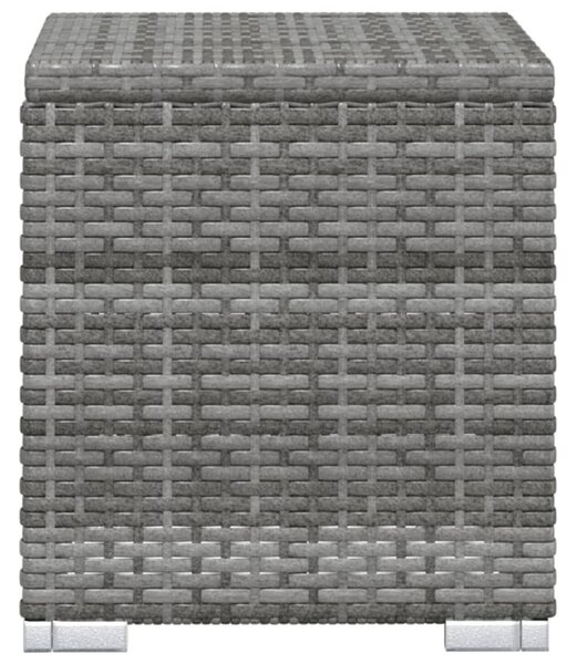 Szürke polyrattan napozóágy párnával és teázóasztallal