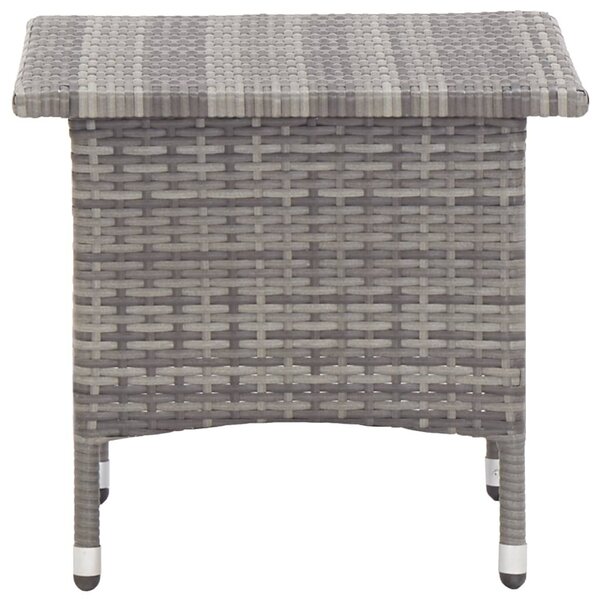 Szürke polyrattan teázóasztal 50 x 50 x 47 cm