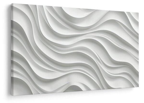 Kép - 3D fehér hullámok (90x60 cm)