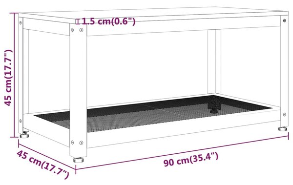 Szürke és fekete MDF és vas dohányzóasztal 90x45x45 cm