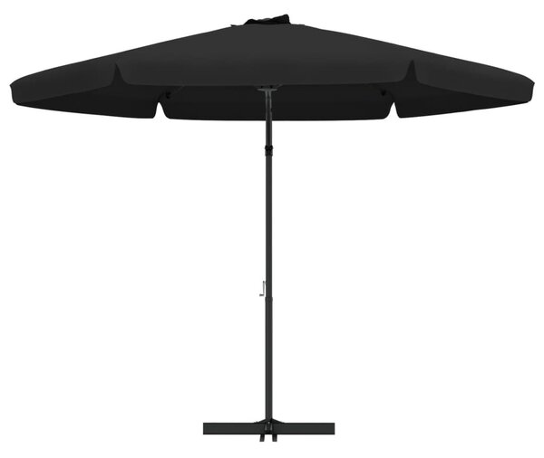 Fekete kültéri napernyő acélrúddal 300 cm
