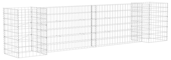 H alakú acéldrót virágtartó gabion 260 x 40 x 60 cm