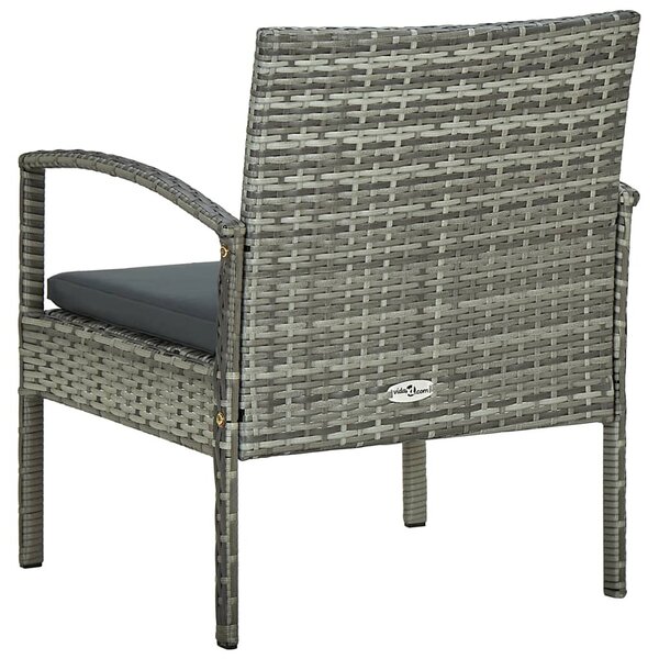 Szürke polyrattan kerti szék párnával