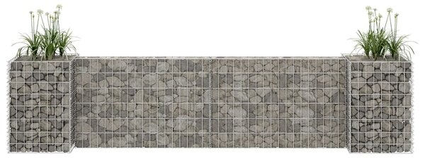 H alakú acéldrót virágtartó gabion 260 x 40 x 60 cm