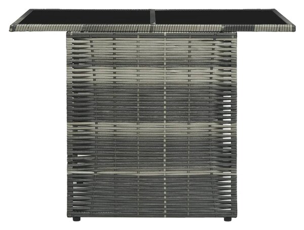 3-részes szürke polyrattan bisztrószett párnákkal