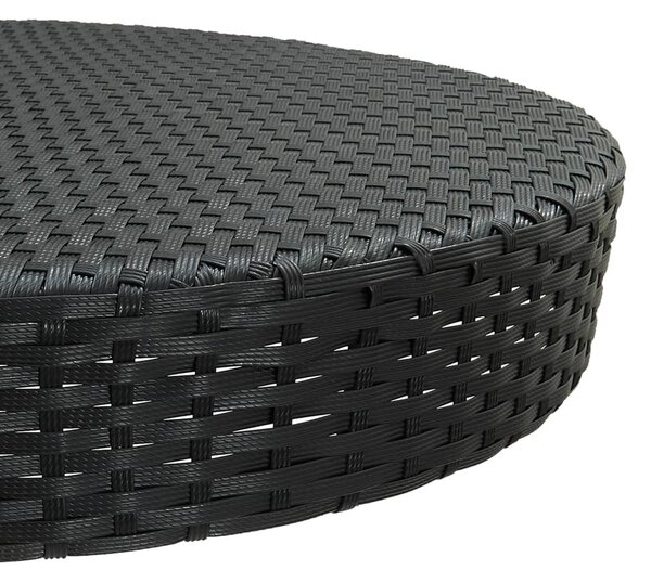 Fekete polyrattan kerti asztal 75,5 x 106 cm