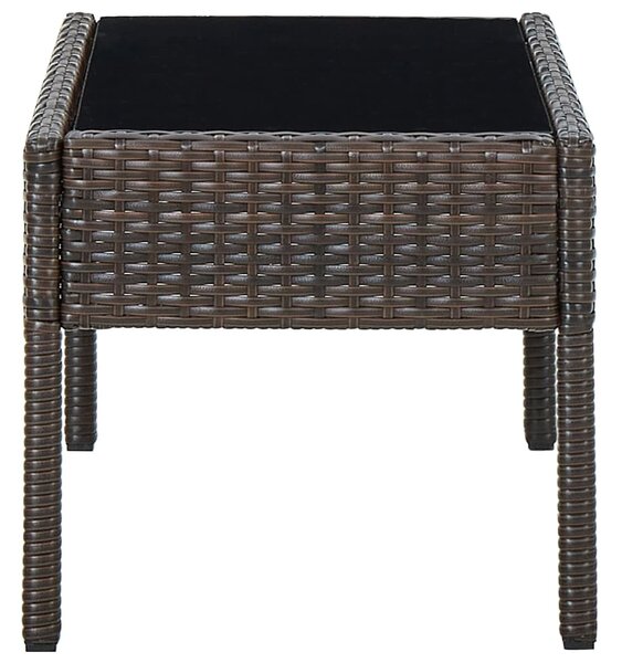 Barna polyrattan kerti asztal 75 x 40 x 37 cm