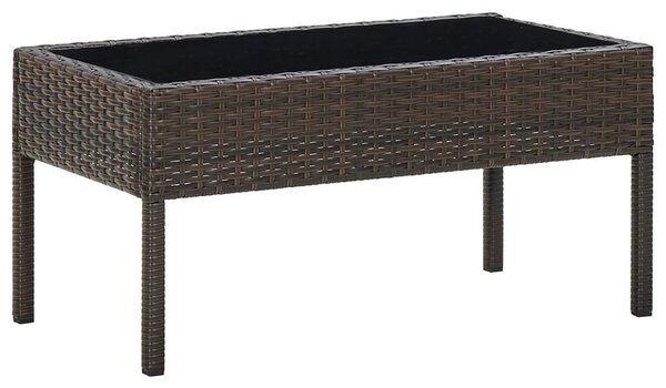 Barna polyrattan kerti asztal 75 x 40 x 37 cm