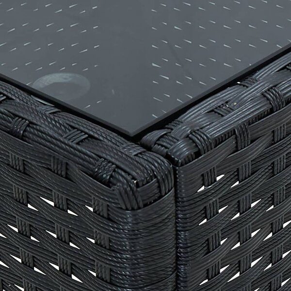 VidaXL fekete polyrattan kerti asztal 75 x 40 x 37 cm