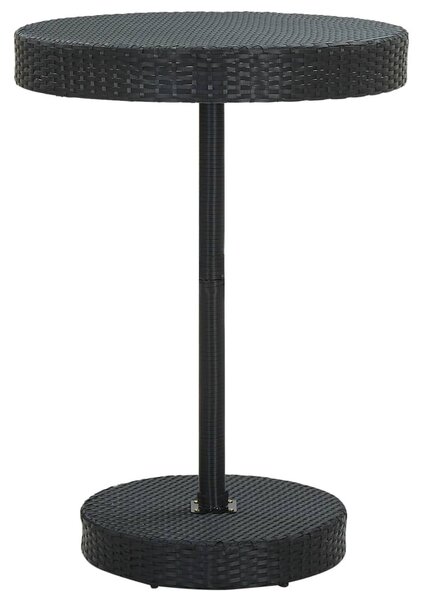 Fekete polyrattan kerti asztal 75,5 x 106 cm