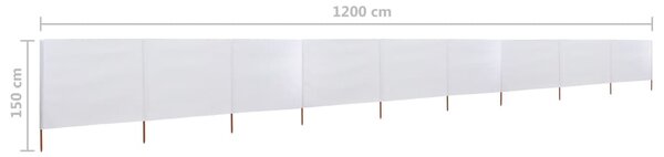 Homokfehér 9-paneles szövet szélfogó 1200 x 120 cm