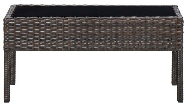 Barna polyrattan kerti asztal 75 x 40 x 37 cm
