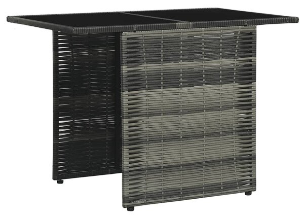 3-részes szürke polyrattan bisztrószett párnákkal