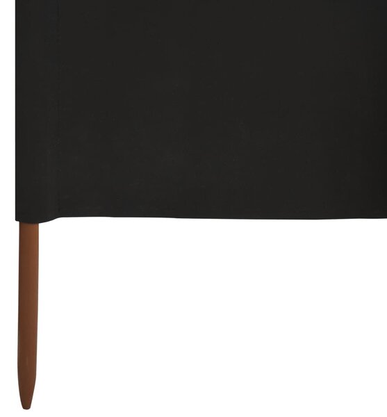 Fekete 9 paneles szövet szélfogó 1200 x 80 cm