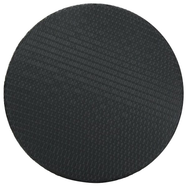 Fekete polyrattan kerti asztal 75,5 x 106 cm