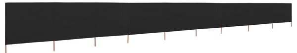 Fekete 9 paneles szövet szélfogó 1200 x 160 cm
