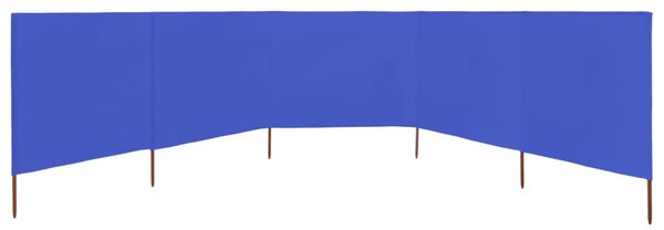 Azúrkék 5 paneles szövet szélfogó 600 x 120 cm