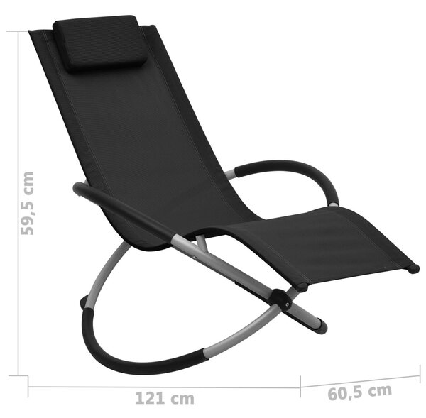 Fekete acél gyerek napozóágy