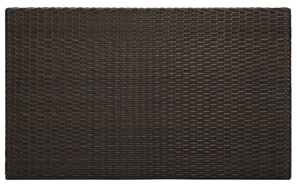 Barna polyrattan kerti bárasztal 100 x 60,5 x 110,5 cm