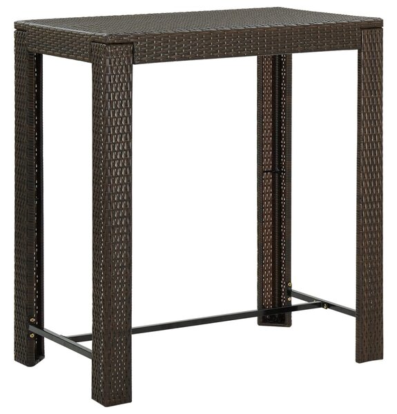 Barna polyrattan kerti bárasztal 100 x 60,5 x 110,5 cm
