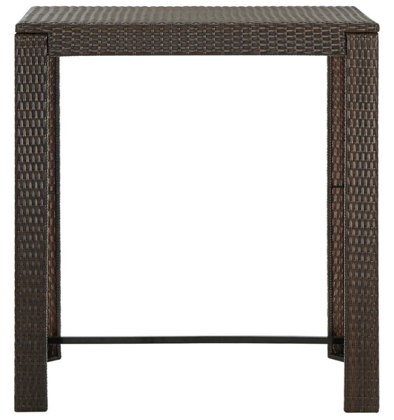 Barna polyrattan kerti bárasztal 100 x 60,5 x 110,5 cm