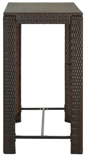 Barna polyrattan kerti bárasztal 100 x 60,5 x 110,5 cm