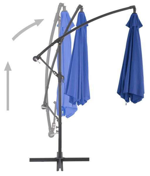 Kék konzolos napernyő alumíniumrúddal 300 cm