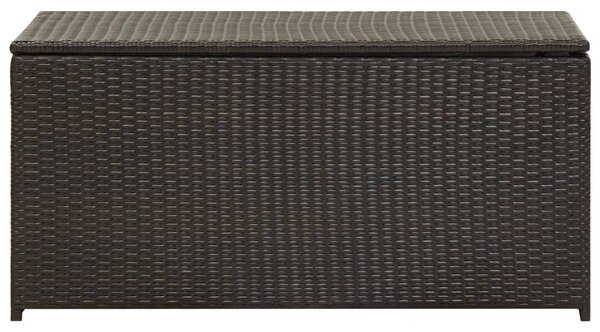Barna polyrattan kerti tárolóláda 100 x 50 x 50 cm