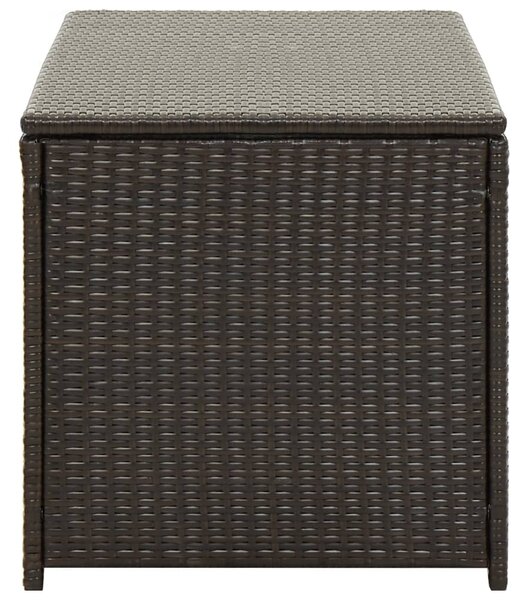 Barna polyrattan kerti tárolóláda 100 x 50 x 50 cm