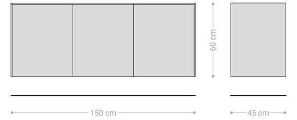 DELIFE Komód Cuor 150 cm kerámia Minas melange fehér-bézs 3 ajtós lebegő