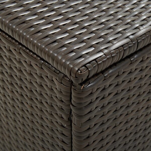 Barna polyrattan kerti tárolóláda 100 x 50 x 50 cm