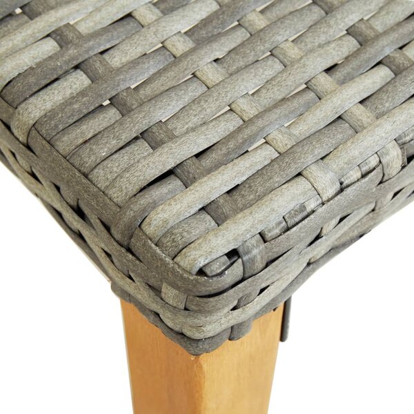 Szürke polyrattan kerti pad 80 cm