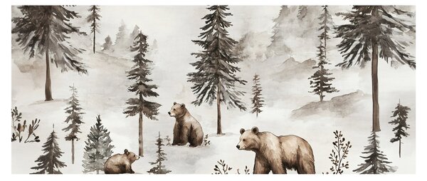 Kép - Erdő medvékkel (120x50 cm)