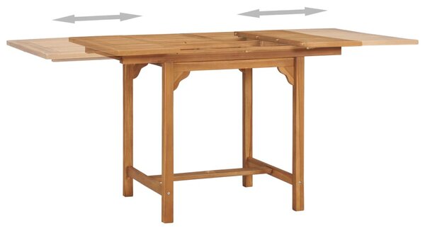 Kihúzható tömör tíkfa kerti asztal (110-160) x 80 x 75 cm