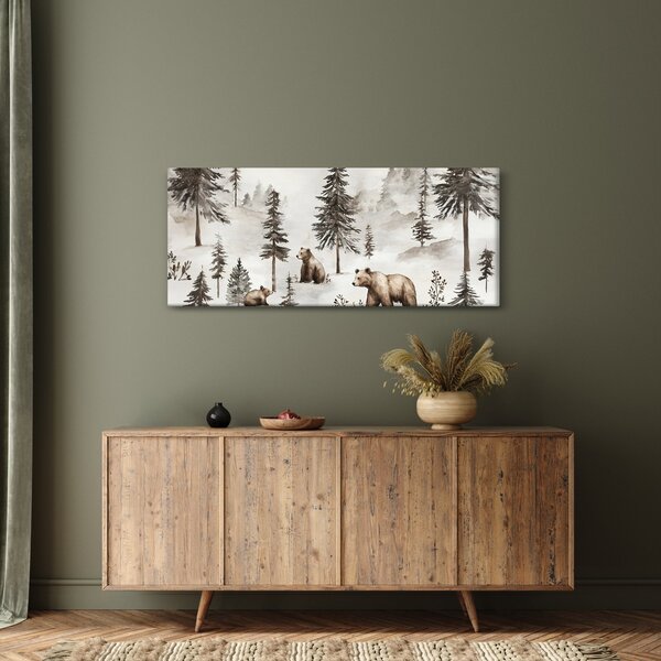 Kép - Erdő medvékkel (120x50 cm)