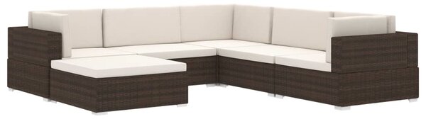 1 db fekete polyrattan moduláris sarokfotel párnákkal